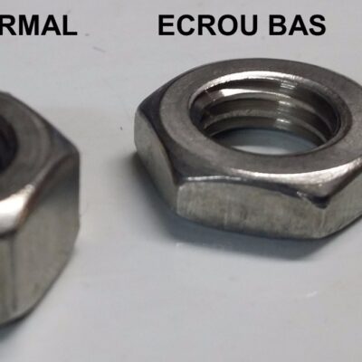 Ecrou inox A2 H héxagonal BAS / PAS A GAUCHE ET PAS A GAUCHE BAS